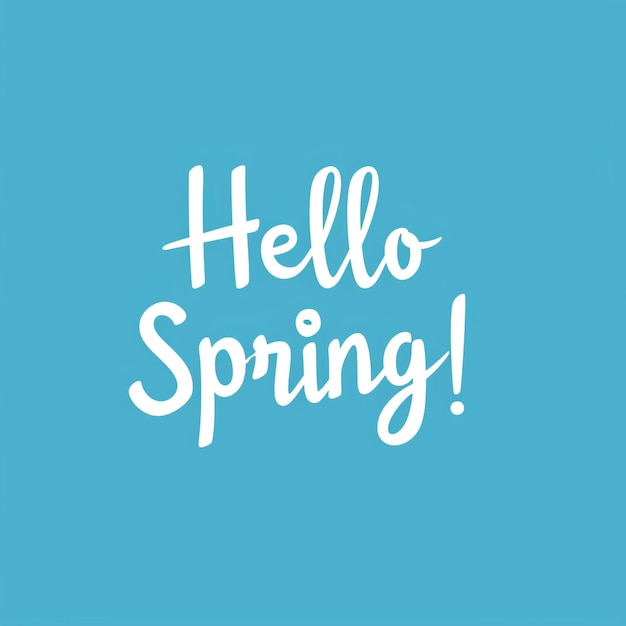 Hello Spring Words Design Springtime blossoms fresh renewal growth bloom