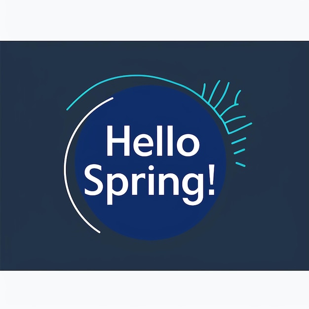 Hello Spring Words Design Springtime blossoms fresh renewal growth bloom