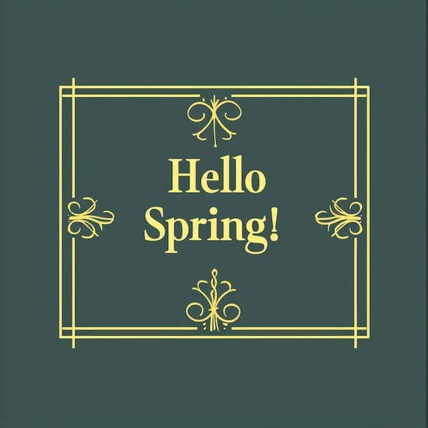 Hello Spring Words Design Springtime blossoms fresh renewal growth bloom