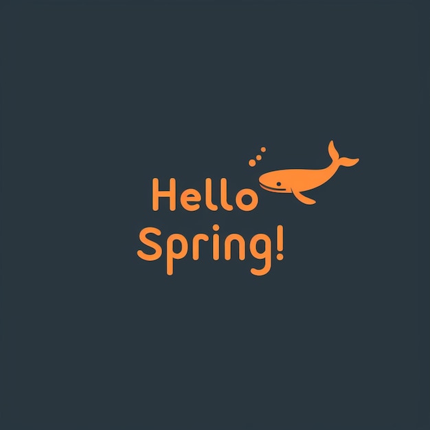 Hello Spring Words Design Springtime blossoms fresh renewal growth bloom