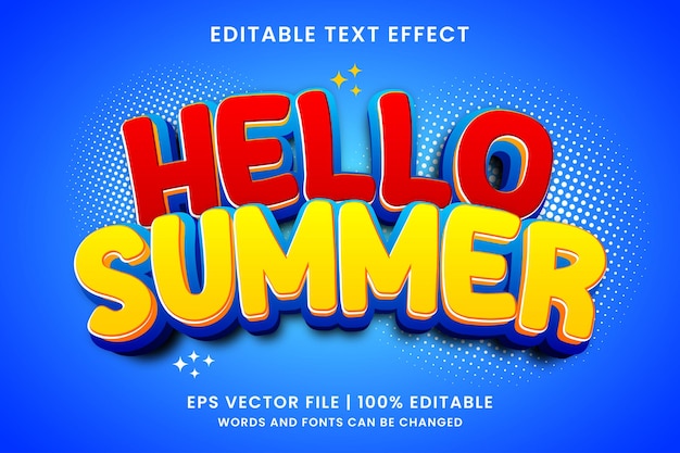 Hello summer 3d editable text effect