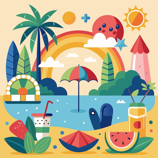 Vector hello summer background