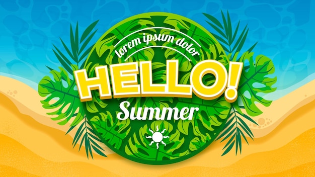 Hello Summer on The Beach Banner