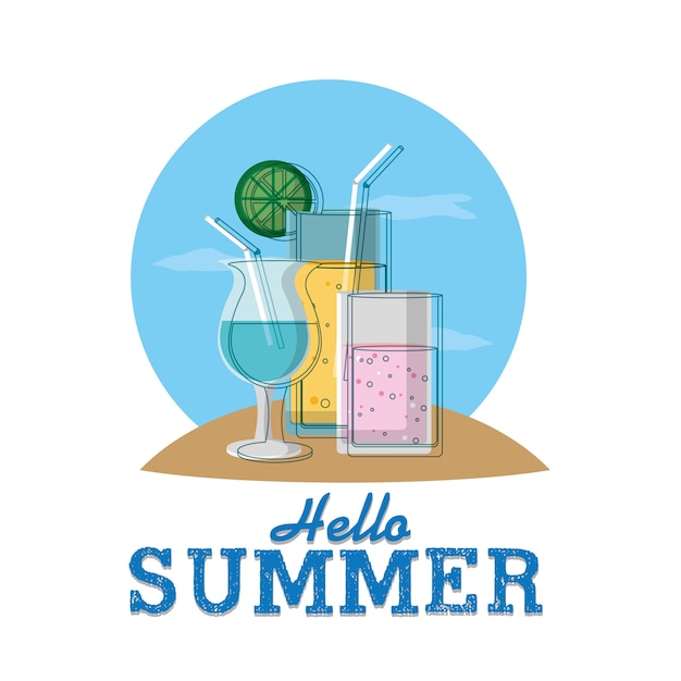 Vector hello summer card