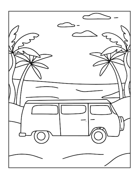 Hello summer coloring pages for kids - summer coloring book