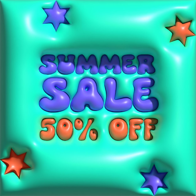 Hello Summer Colour full 3D text effect designs text with inflated effect fully colourful