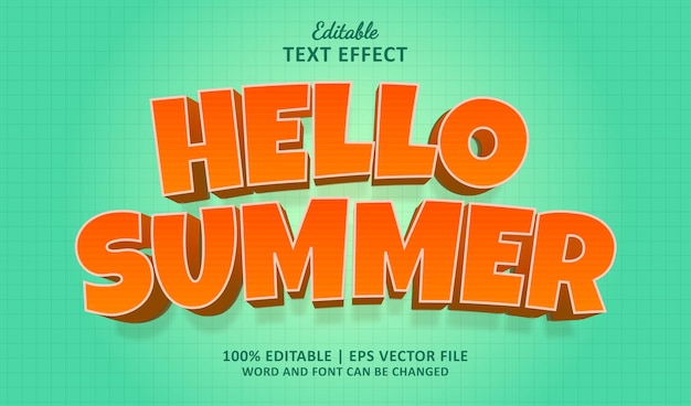 Hello Summer Editable Text Effect Style