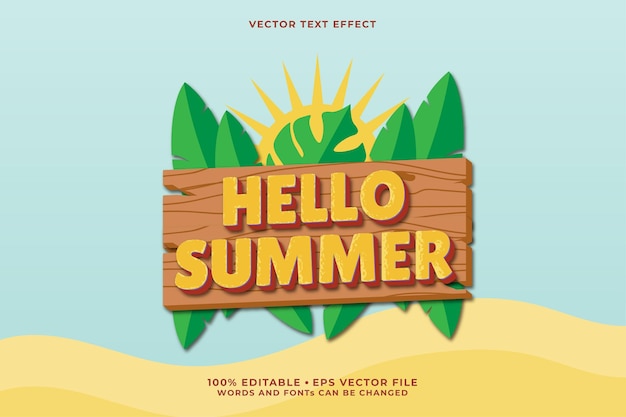 Hello Summer Editable Text Effect