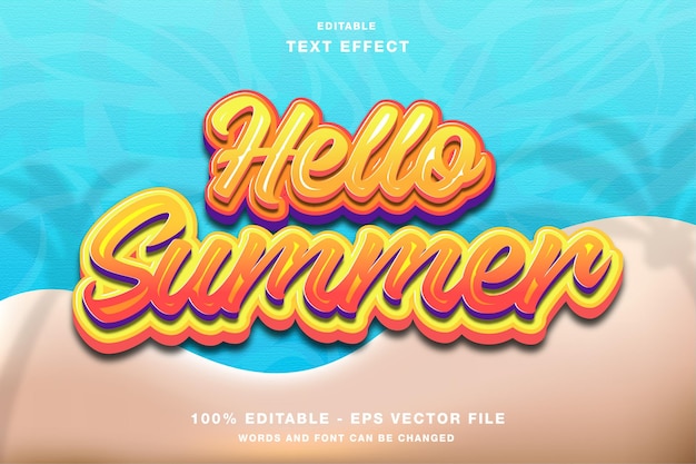 Hello Summer Editable Text Effect