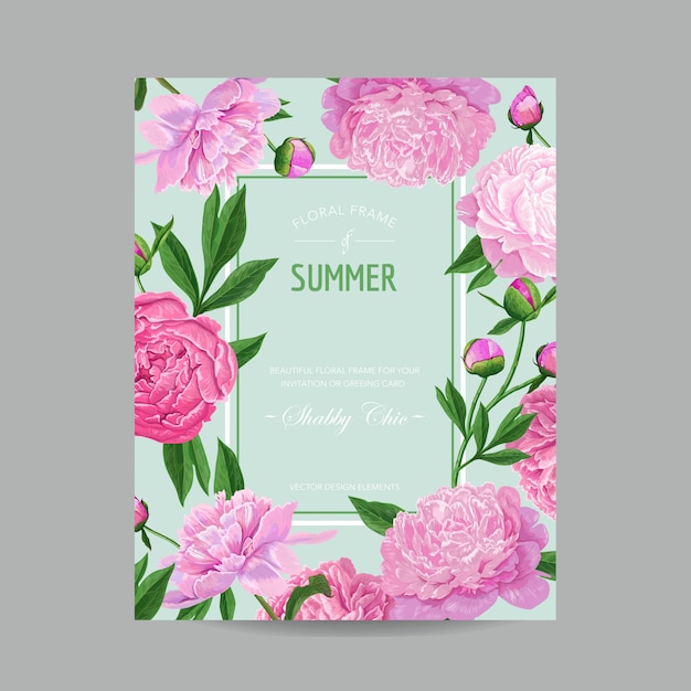 Hello Summer Floral Design with Peony Flowers