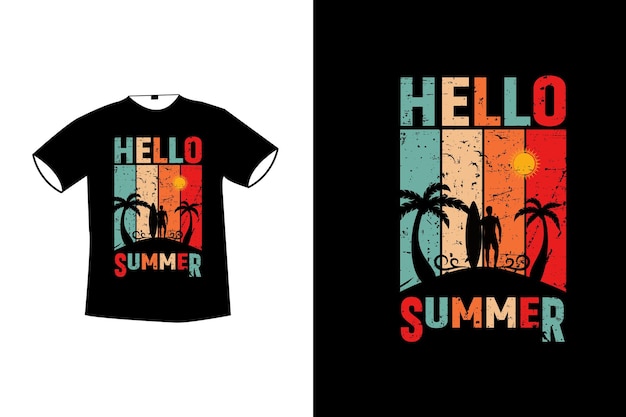 Hello summer gift t-shirt design