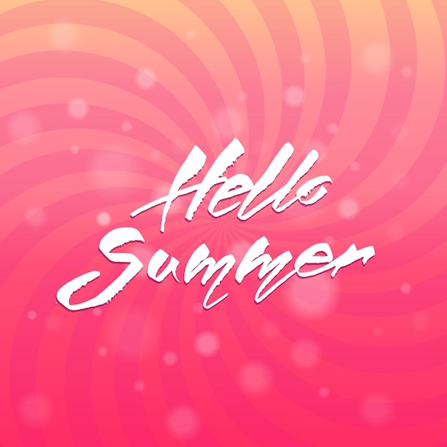 Vector hello summer handwritten lettering typography mutual emotional calligraphy