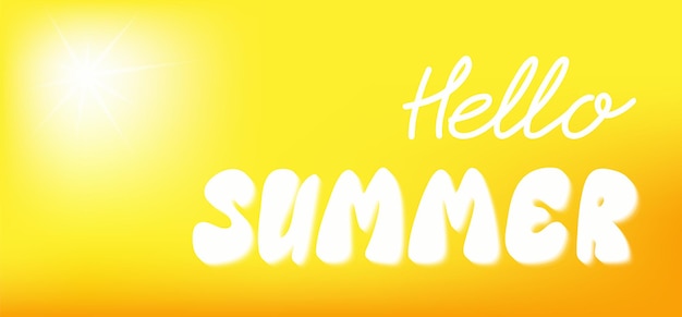 Vector hello summer heading design for banner or poster