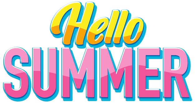 Hello summer text for banner or poster design