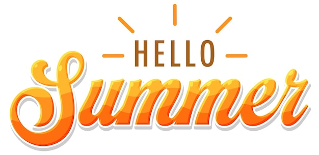 Hello summer text for banner or poster design