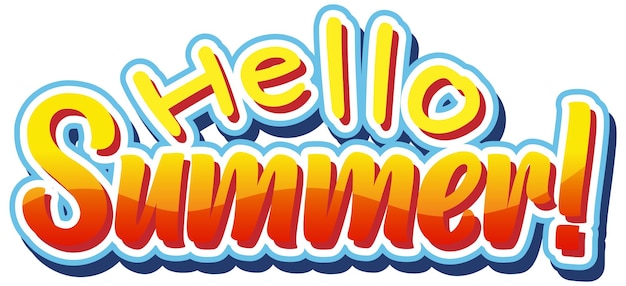 Hello summer text for banner or poster design