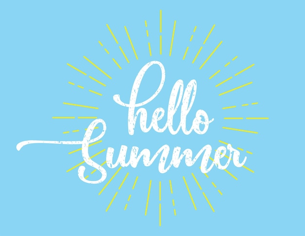 Hello Summer typo print design