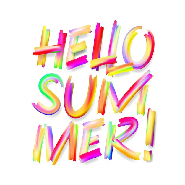 Hello Summer typographic design isolated background vector illustration