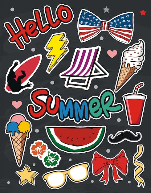 Hello Summer vector illustration