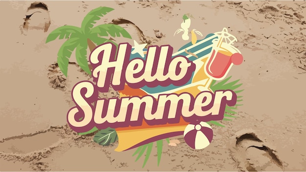 hello summer vector