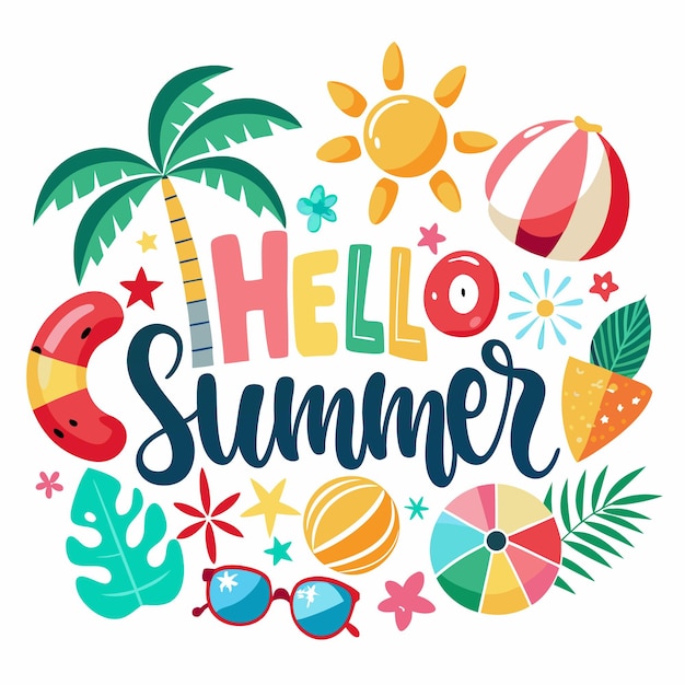 Vector hello summer