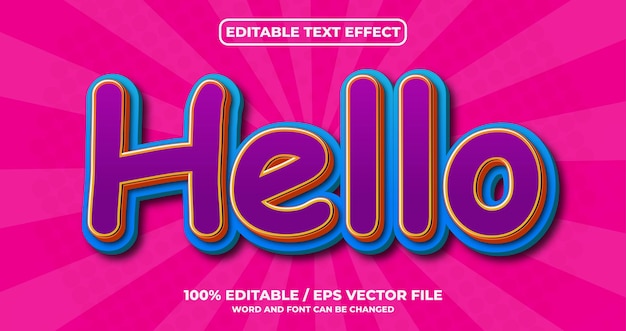 Hello text effect style