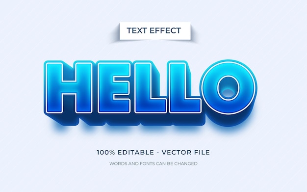 Hello text style editable text effect