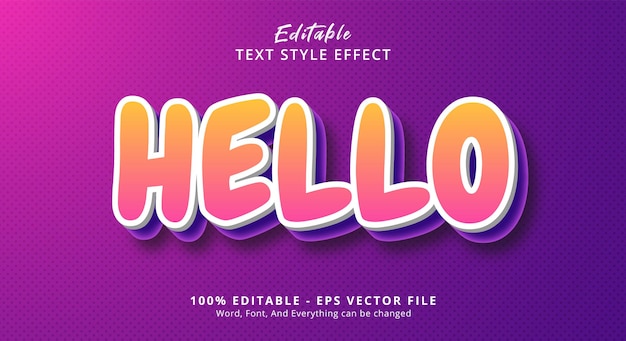 Hello Text Style Effect Editable Text Effect