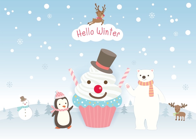 Hello winter cupcake