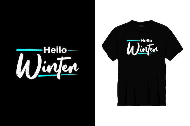 hello winter typography t-shirt design