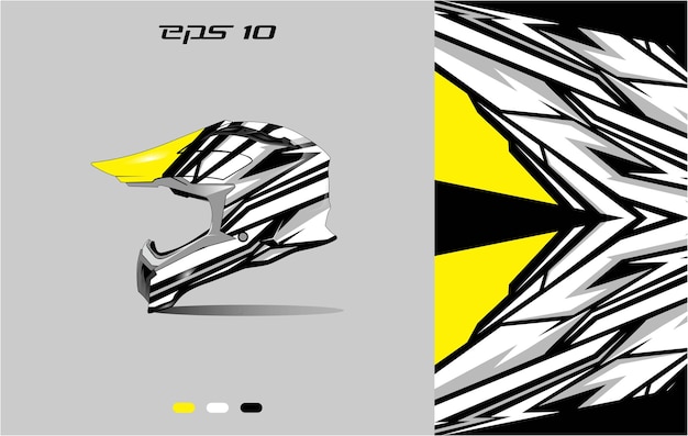 Helmet decal wrap designs vector Livery helmet motorcycle Sport helmet yellow