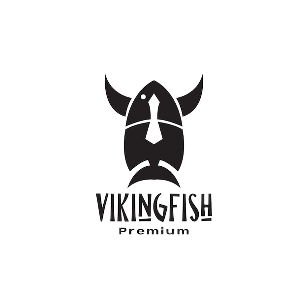 Helmet viking with fish logo design vector graphic symbol icon illustration creative idea