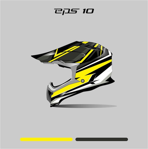 Helmet wrap design with Gray color theme yello 3D