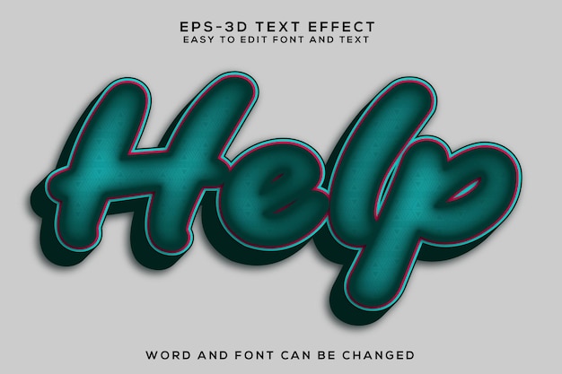 Help colorful 3d text effect