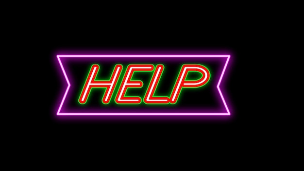 Help Lettering Neon Sign Style