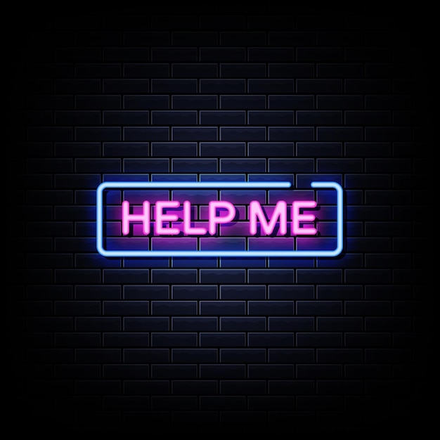 Help Me Neon Signs Style Text