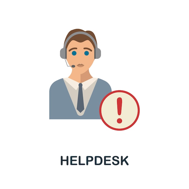 Helpdesk flat icon Colored sign from customer service collection Creative Helpdesk icon illustration for web design infographics and more