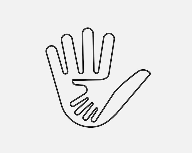 Helping hands symbol Parent and child sign Kids help and care icon Support family vector