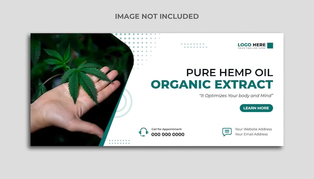 Hemp CBD oil social media Cover and web banner template