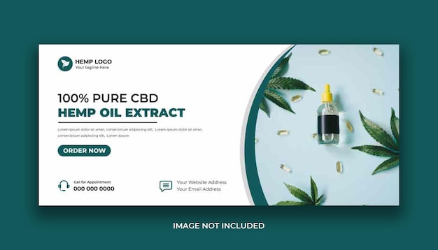 Hemp or cbd product social media facebook cover template