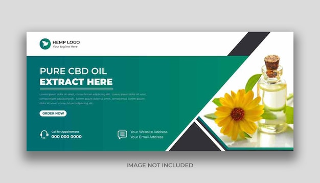 Hemp or cbd product social media facebook cover template