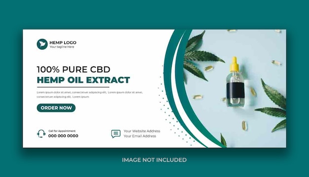 Hemp or cbd product social media facebook cover template