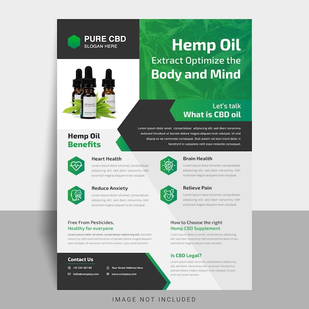 Hemp Flyer Design cbd oil marketing flyer