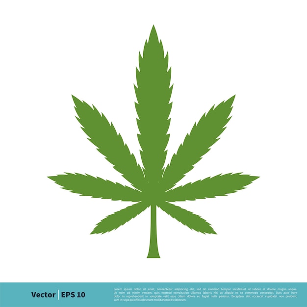 Hemp Leaf Marijuana Ganja Icon Vector Logo Template Illustration Design Vector EPS 10