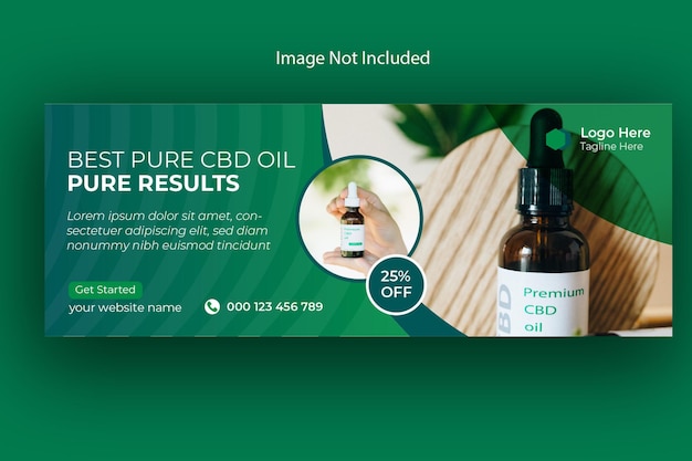 Hemp product cbd oil facebook cover and social media tempelate