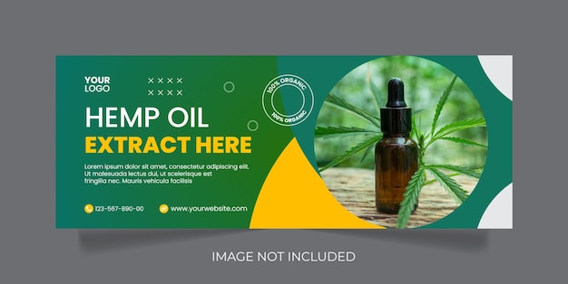 Hemp product cbd oil social media facebook cover eps