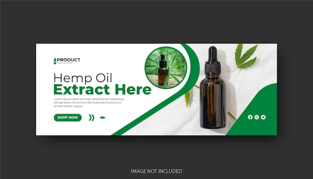 hemp product cbd oil social media facebook cover template