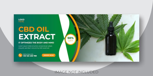 Hemp product cbd oil social media facebook cover template