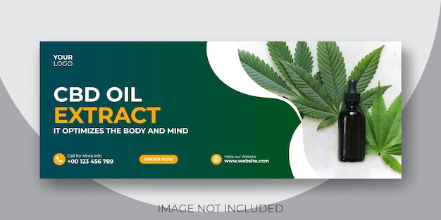 Hemp product cbd oil social media facebook cover template