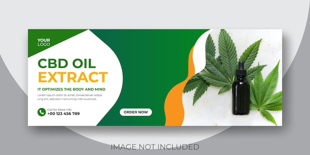 Hemp product cbd oil social media facebook cover template